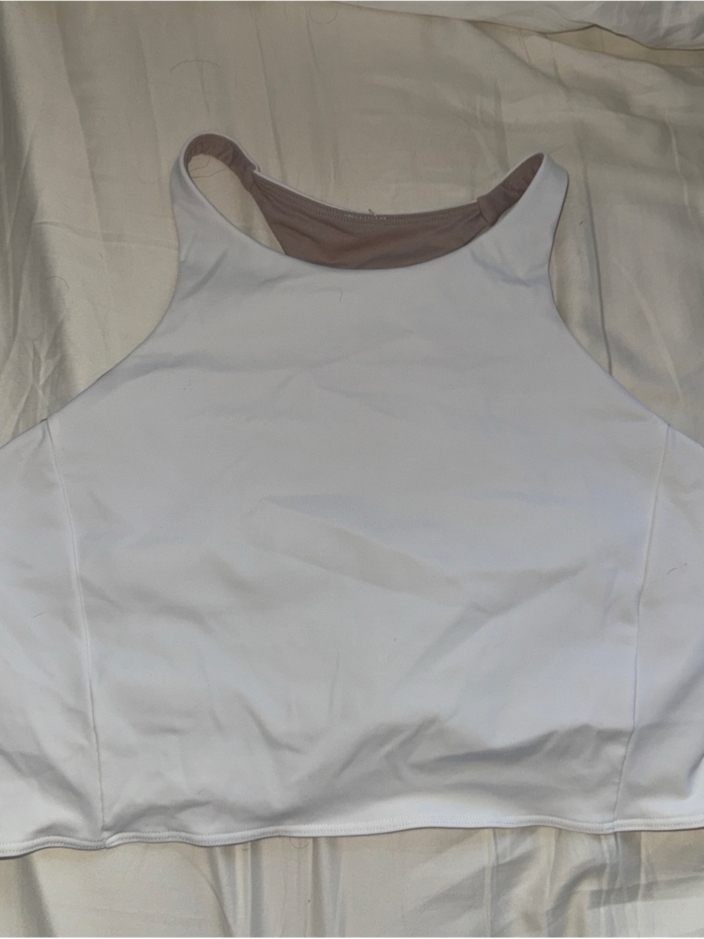 White High-Neck sports bra Top